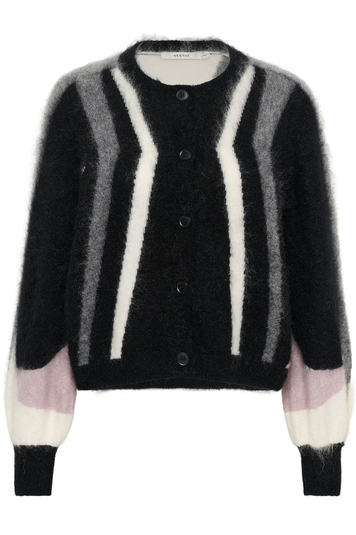 Gestuz - Gzdebbie Multi Cardigan 10911645 - 1000039 - Black/Off White/Grey/Quail