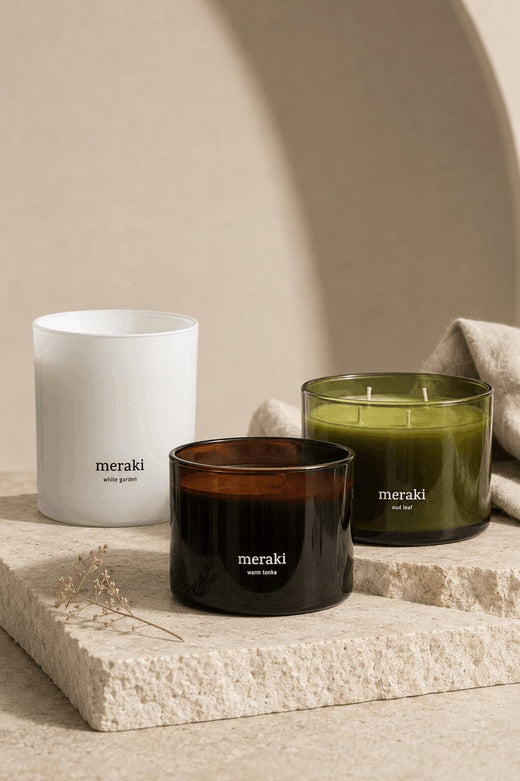  3 x Meraki Duftlys (Valgfri)