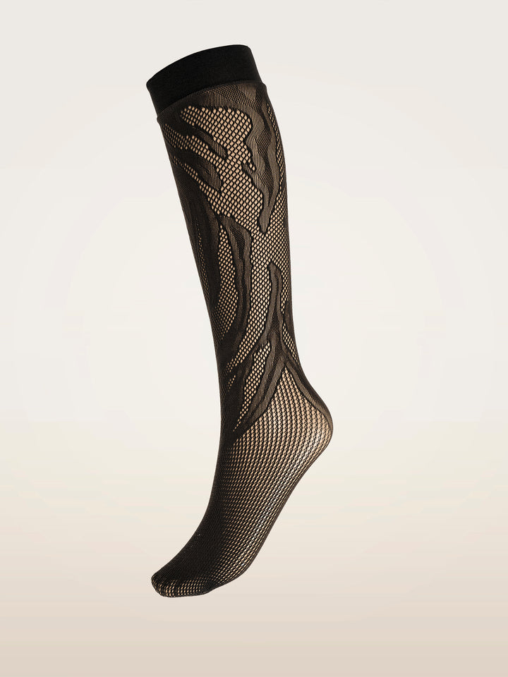Wolford - Rosebloom Net Knee-highs 31800 - 7005 Black