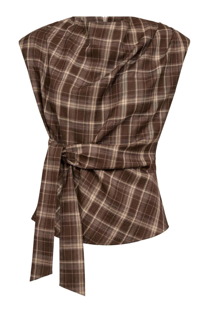 Co´Couture - Dagnycc Check Pleat Top 500070 - 65001 - Black