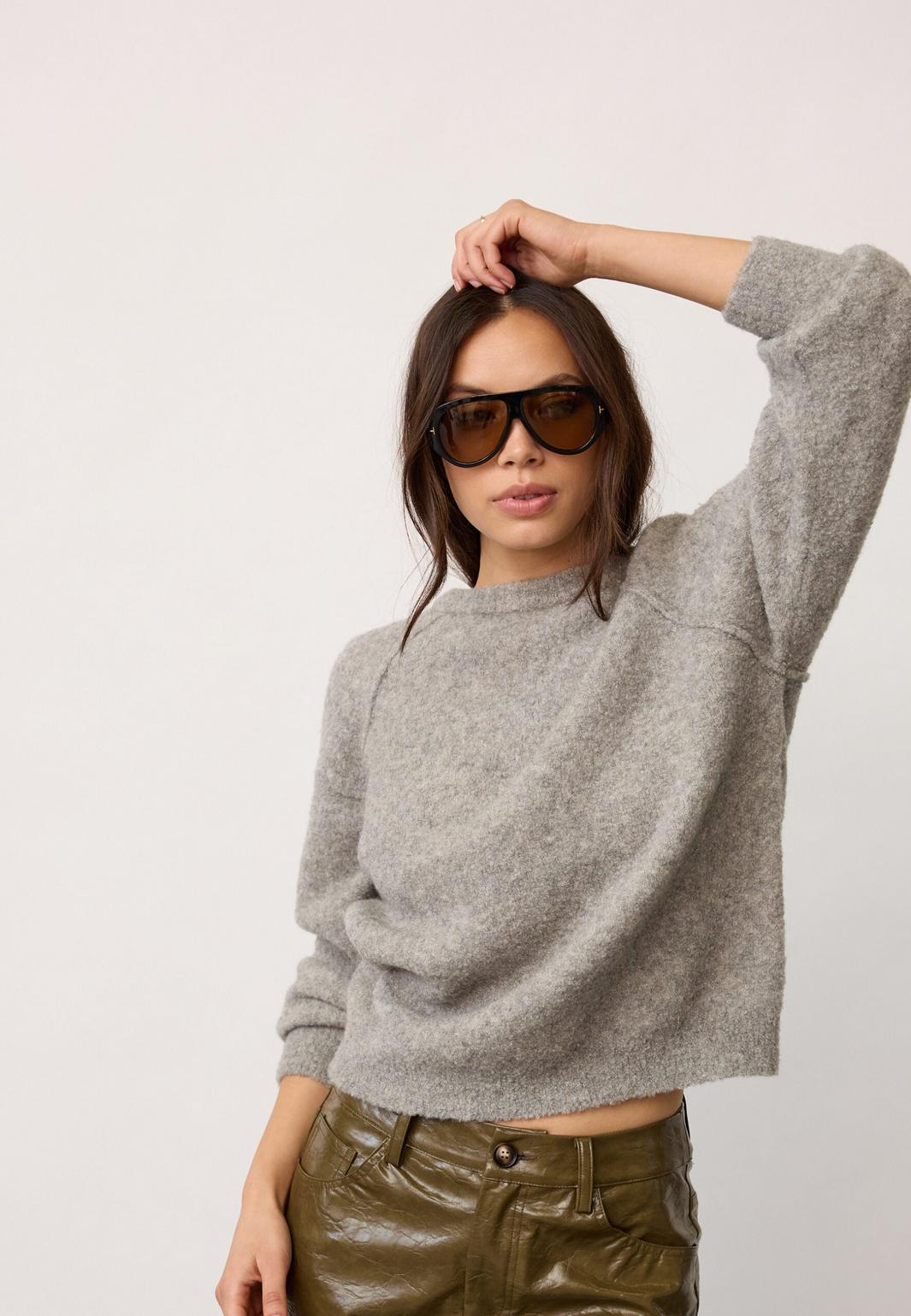 Co´Couture - Kailacc Ls Knit 500226 - 65006 - Grey Melange