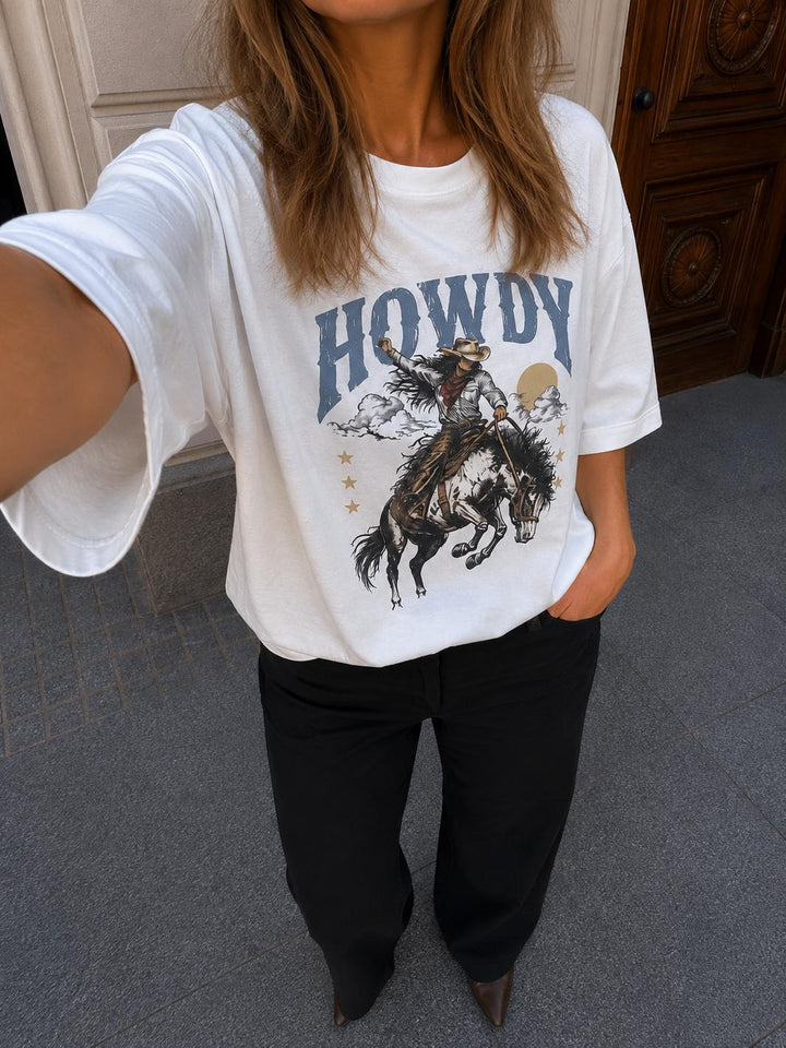 Dear Molly - Howdy T-Shirt  Ch170408b  - White