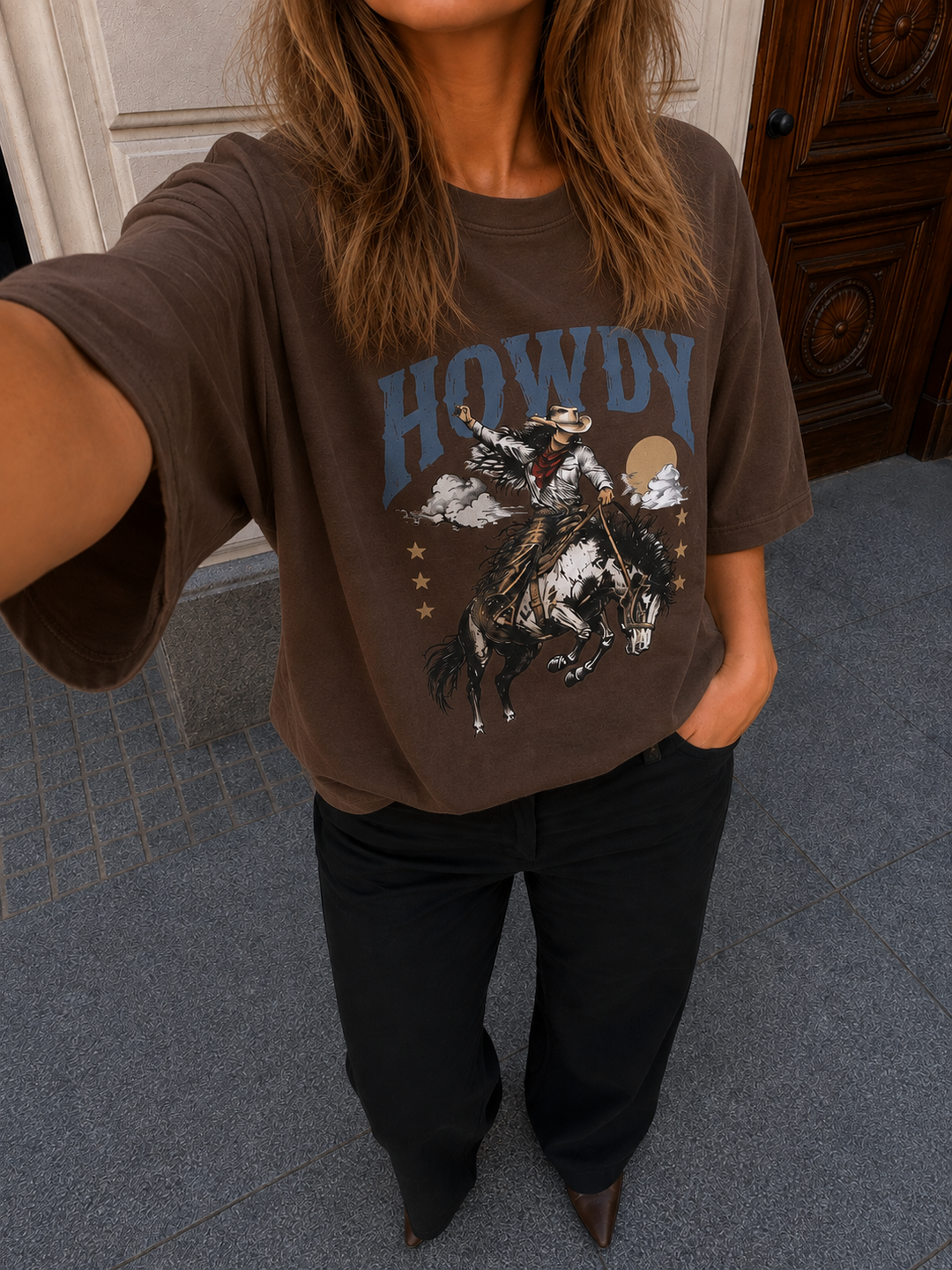 Dear Molly - Howdy T-Shirt  Ch170408b  - Chocolate Brown