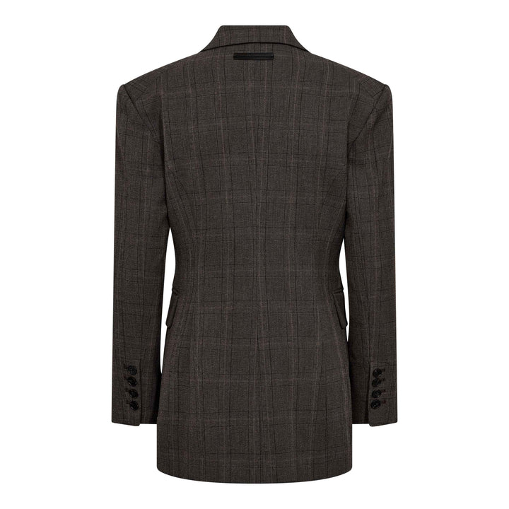 Haute L'Amitié - Waist Fit Check Blazer HL10844 - Mocca