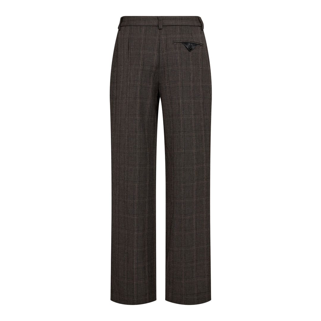Haute L'Amitié - Check Fit Plain Pant HL10845 - Mocca