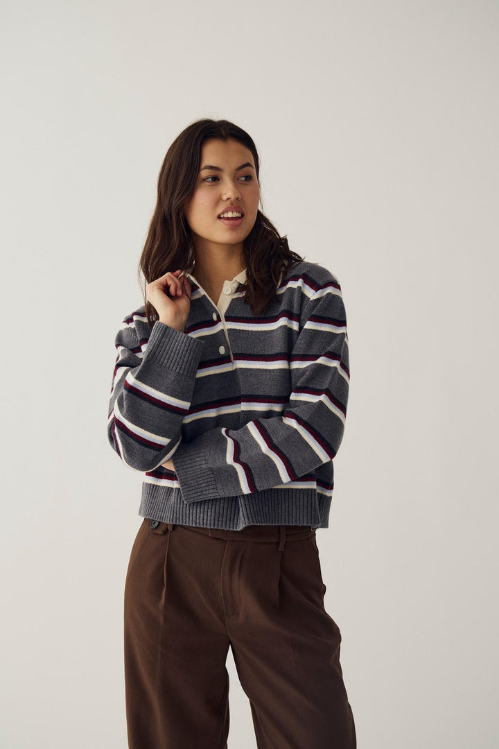 Noella - N-Merryll Knit 16070001 - 1533 - Delissa Grey Stripe