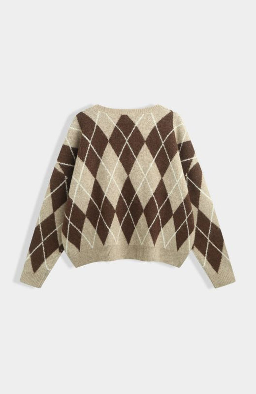 A-Bee - Amara Knit - Brown Strikbluser 