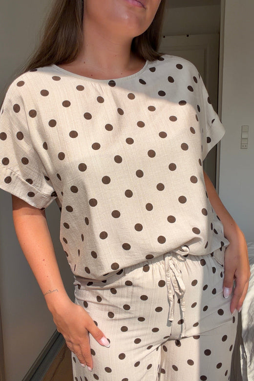 A-Bee - Delara Blouse - Beige Bluser 