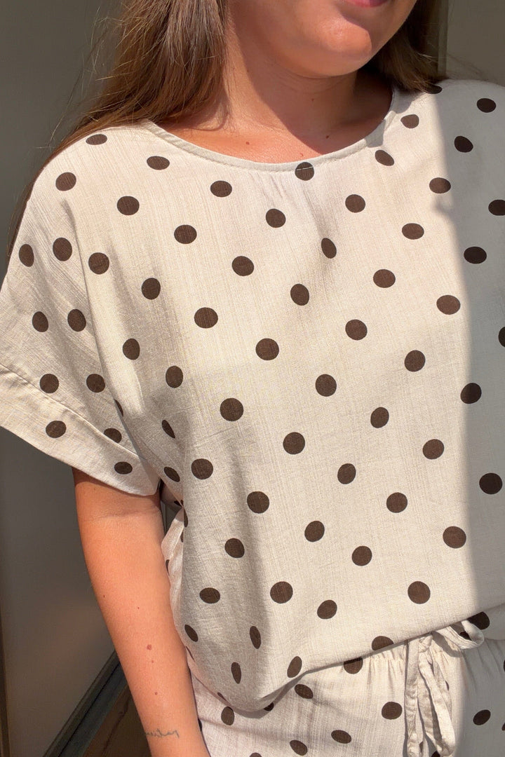 A-Bee - Delara Blouse - Beige Bluser 