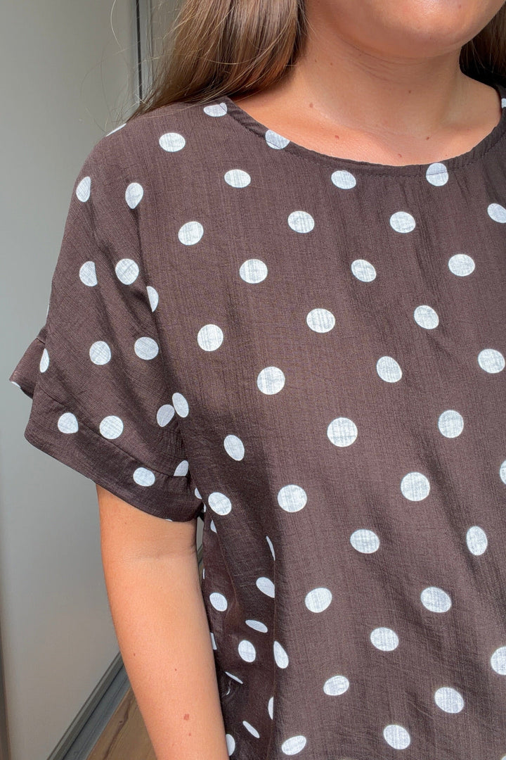 A-Bee - Delara Blouse - Dark Brown Bluser 