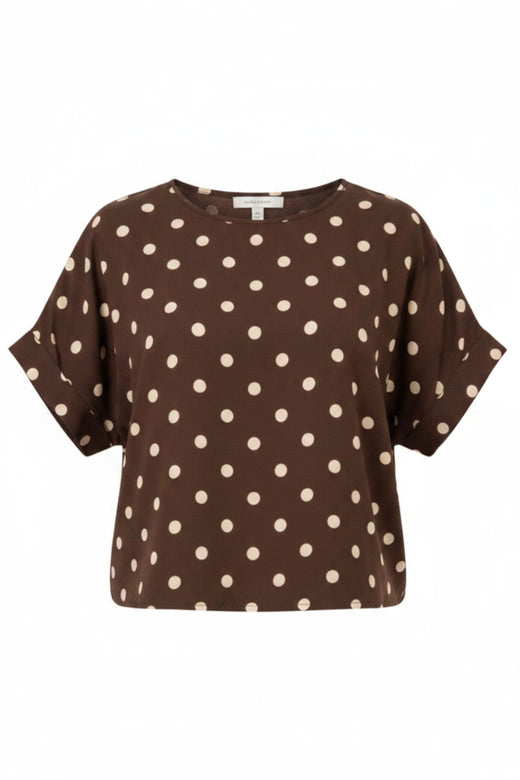 A-Bee - Delara Blouse - Dark Brown Bluser 
