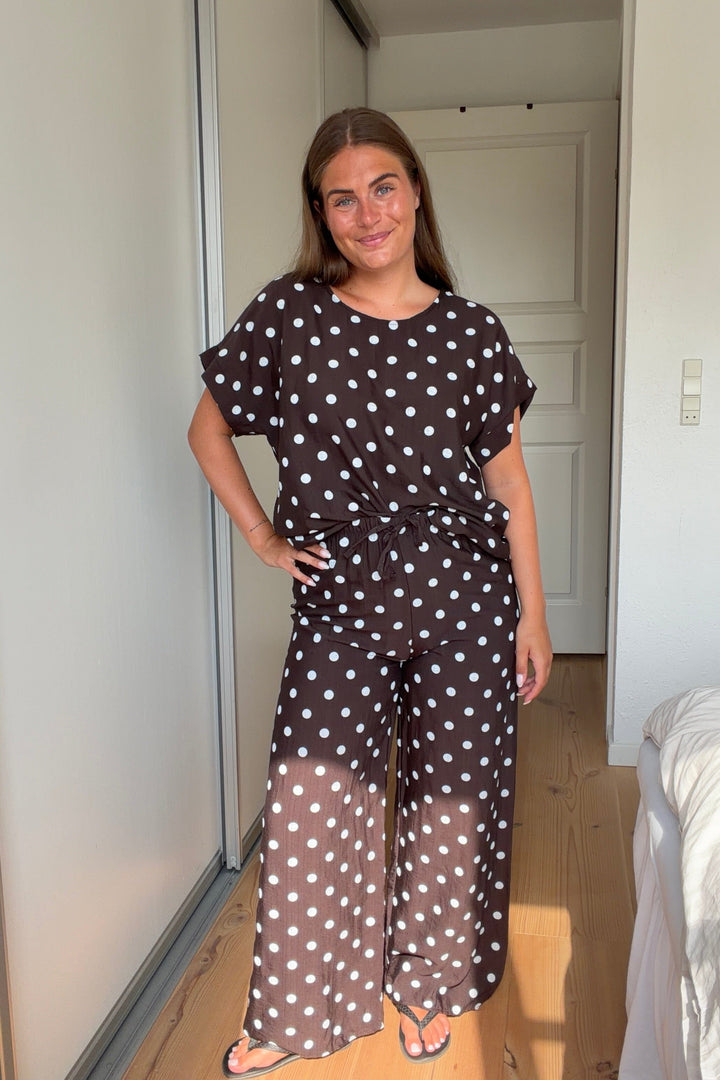A-Bee - Delara Blouse - Dark Brown Bluser 