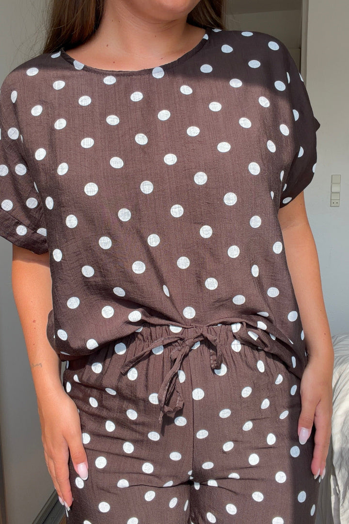 A-Bee - Delara Pants - Dark Brown Bukser 