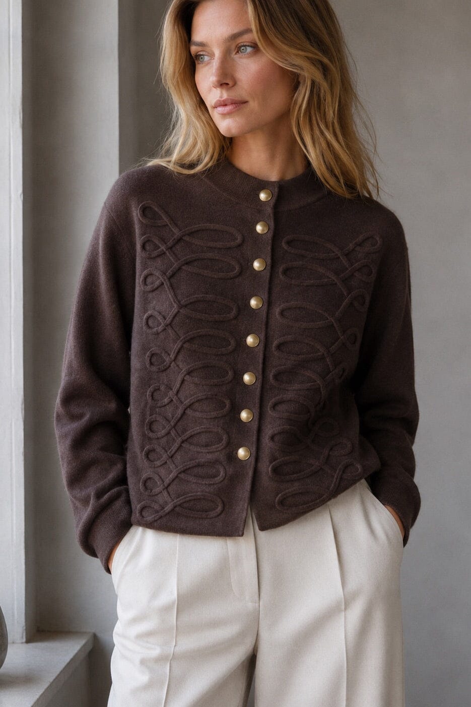 A-Bee - Honora Cardigan - Dark Maroon Cardigans 