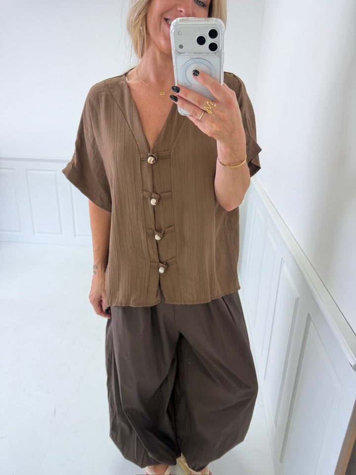 A-Bee - Lyra Shirt - Dark Brown Skjorter 