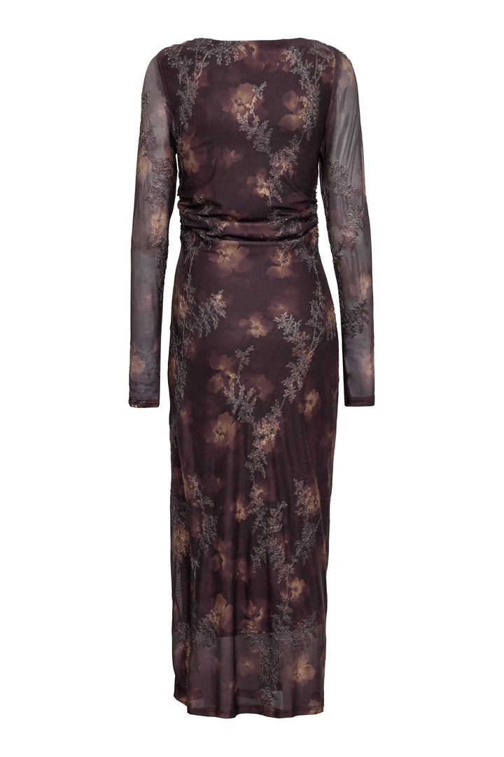 A-View - Belena L/S Dress AV8243 - 156 - Brown/Sand Kjoler 