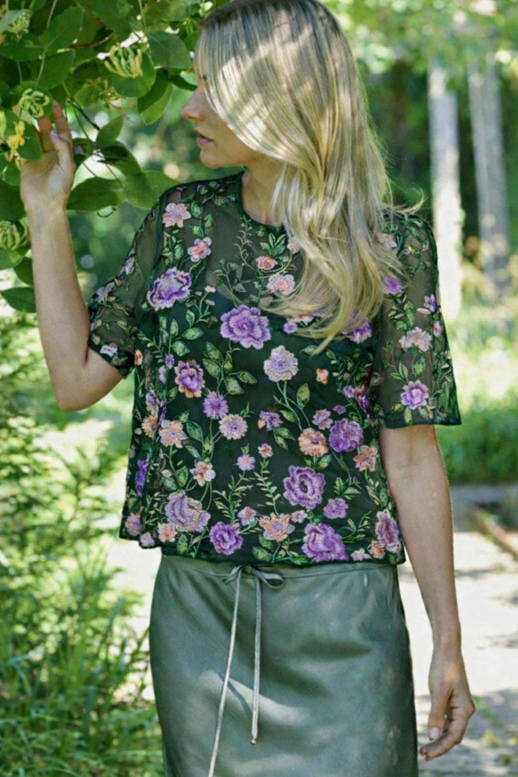 A-View - Fuschia Blouse AV4881 - 858 - Dark Green Bluser 