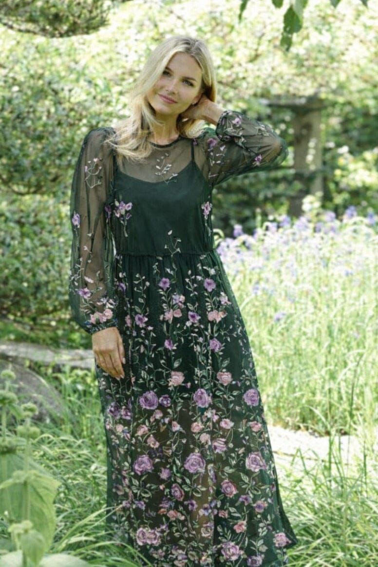 A-View - Fuschia Dress AV4614 - 858 - Dark Green Kjoler 