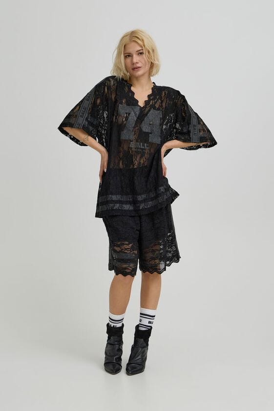 Ball - Bafine Lace Oz Tee 50408068 - 193911 - Black T-shirts 
