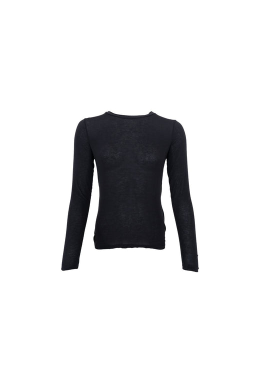 Black Colour - Bcalba Ls Tee 41260 - Shirts,Mesh & Basic Blouses - Black Solid