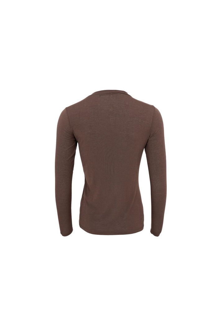 Black Colour - Bcalba Ls Tee 41260 - Shirts,Mesh & Basic Blouses - Coffee Solid