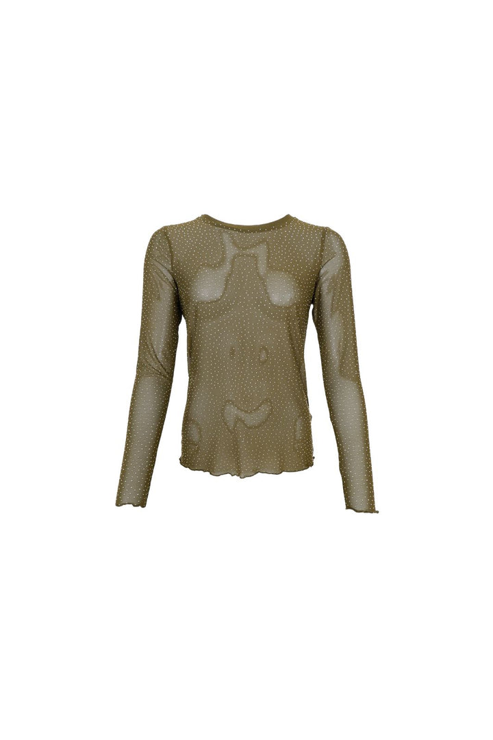 Black Colour - Bcalexis Blouse W/Stones 40746 - Shirts,Mesh & Basic Blouses - Hunter Green