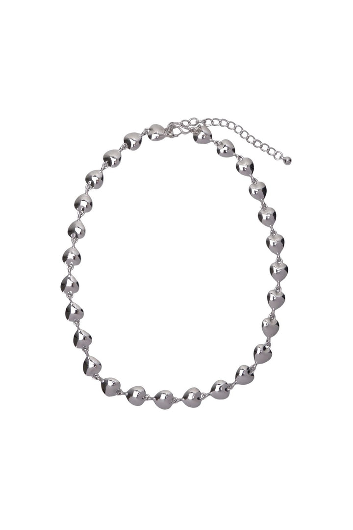 Black Colour - Bcalina Heart Necklace 4436 - Silver Coloured