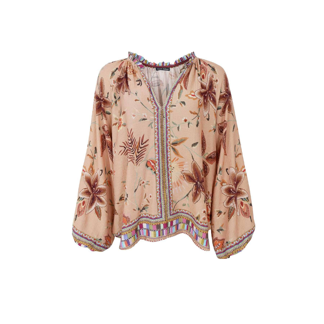 Black Colour - Bcart Crepe Blouse 41030 - Lt. Nougat Bluser 