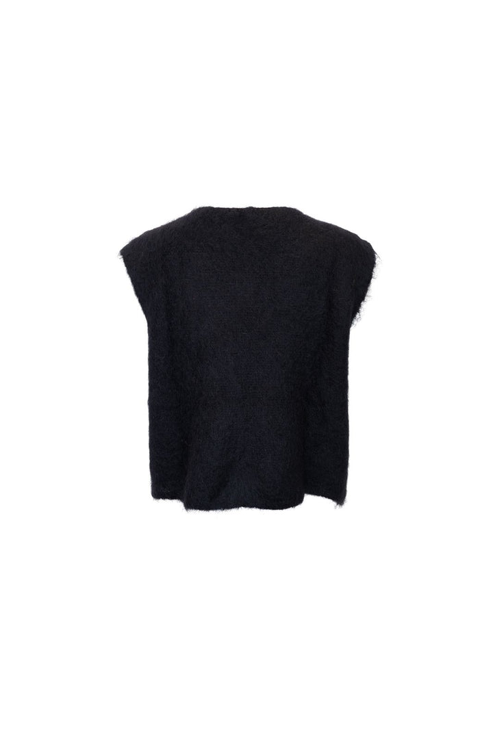 Black Colour - Bcbjoerk Knitted Button Vest 1217 - Black