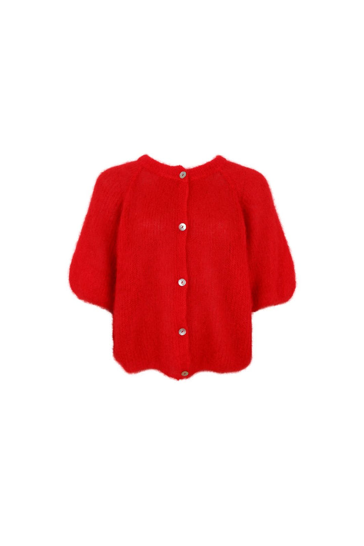 Black Colour - Bcbjoerk Patent Knit Cardigan 1251 - Red