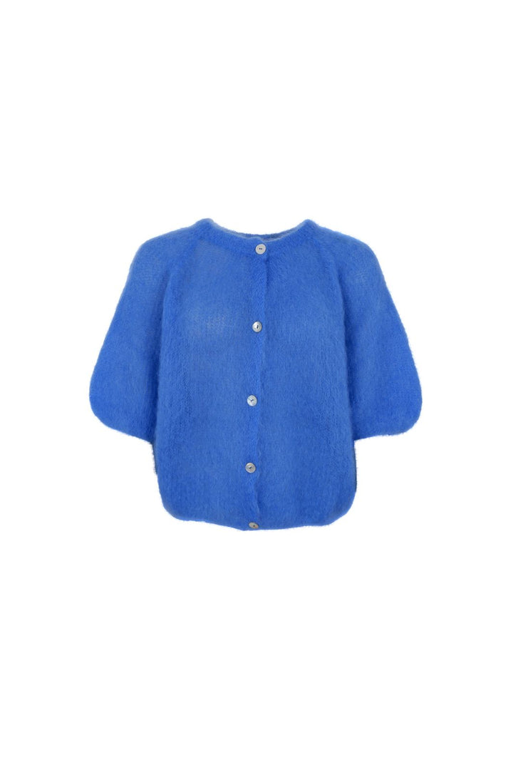 Black Colour - Bcbjoerk Patent Knit Cardigan 1251 - Sky Blue