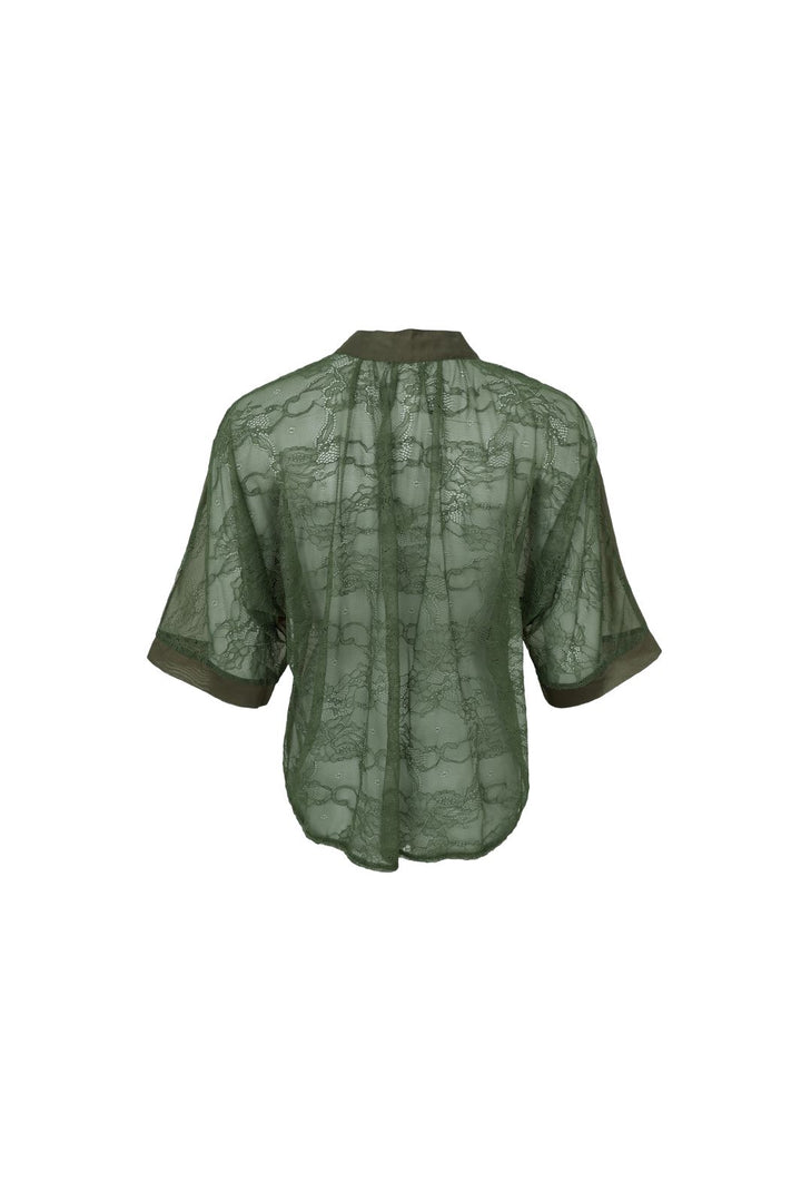 Black Colour - Bccarla Lace Shirt 41216 - Army