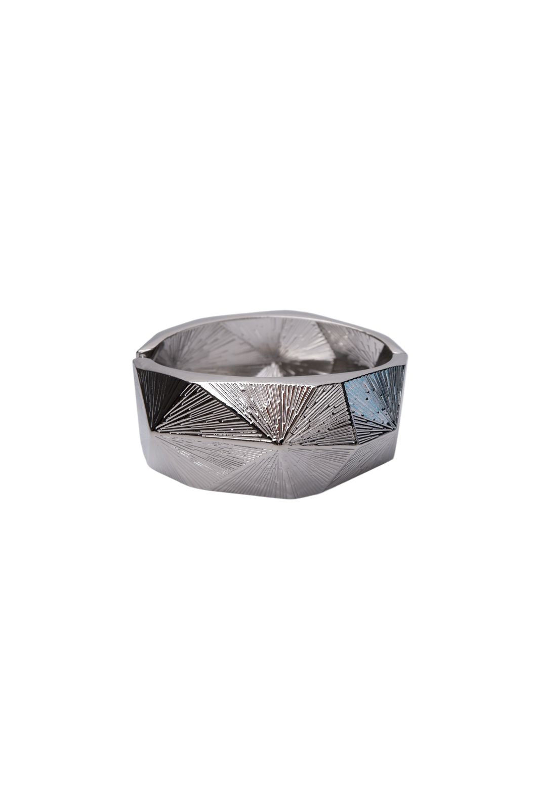 Black Colour - Bccone Bangle 4521 - Silver Coloured