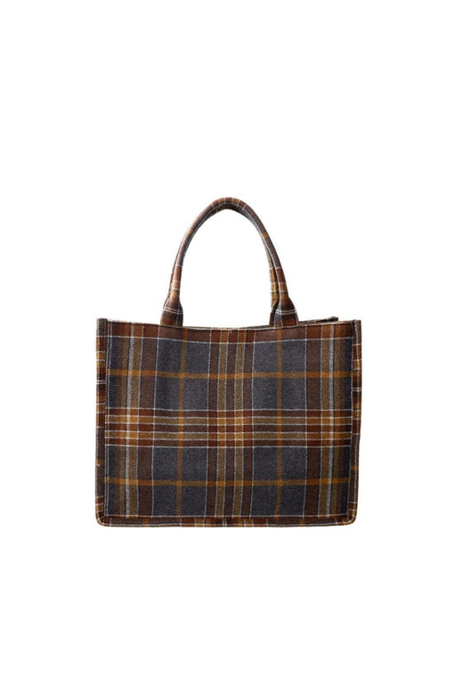 Black Colour - Bcdex Bag 9329 - Grey Check