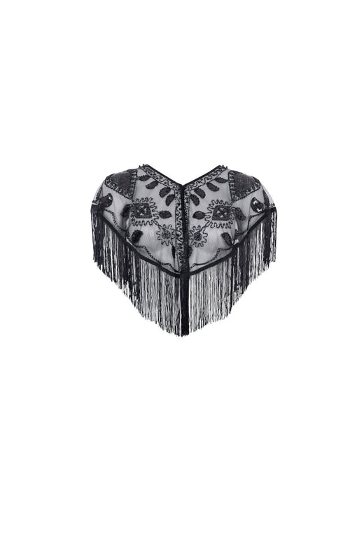 Black Colour - Bcfanya Sequin Fringle Cape 4583 - Black