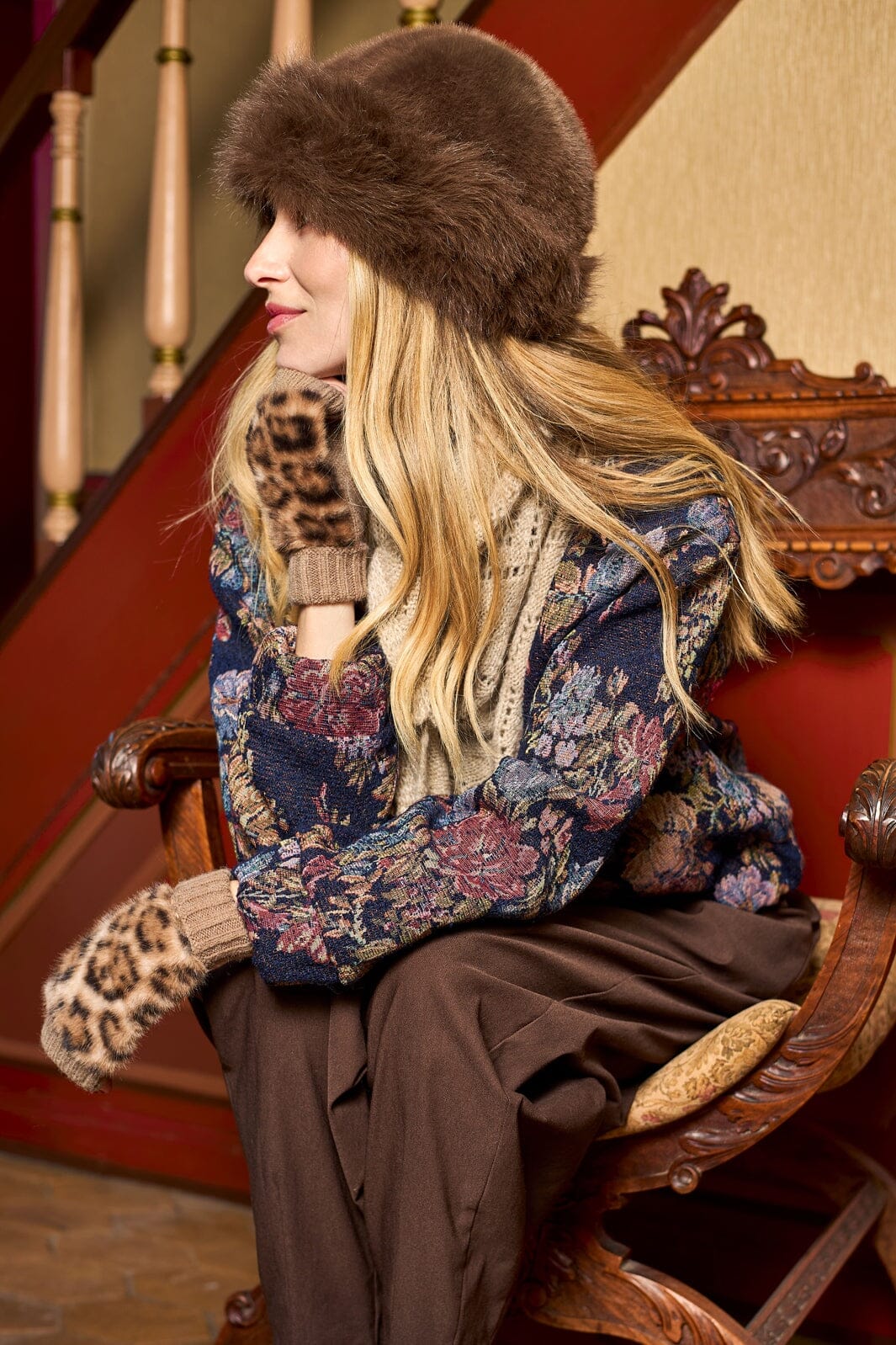 Black Colour - Bckajsa Fluffy Hat 8049 - Coffee