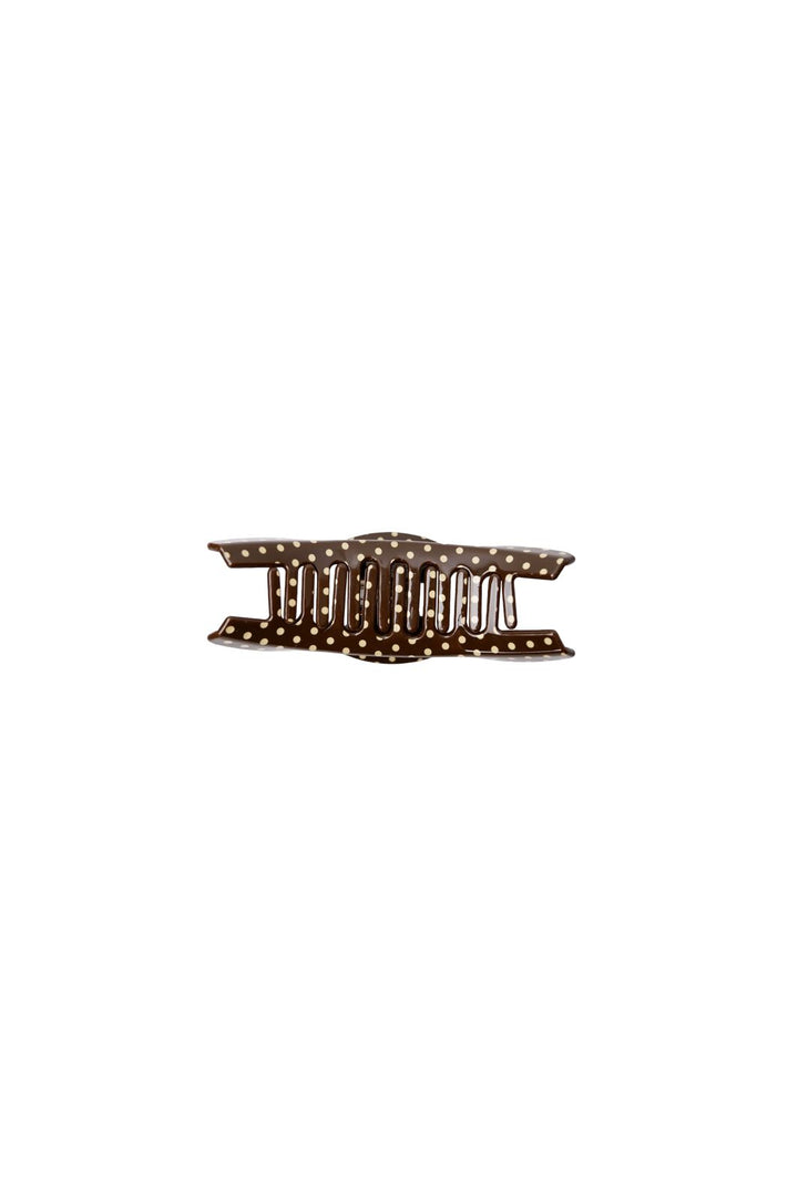 Black Colour - Bcmaze Hair Claw 6077 - Brown Dot
