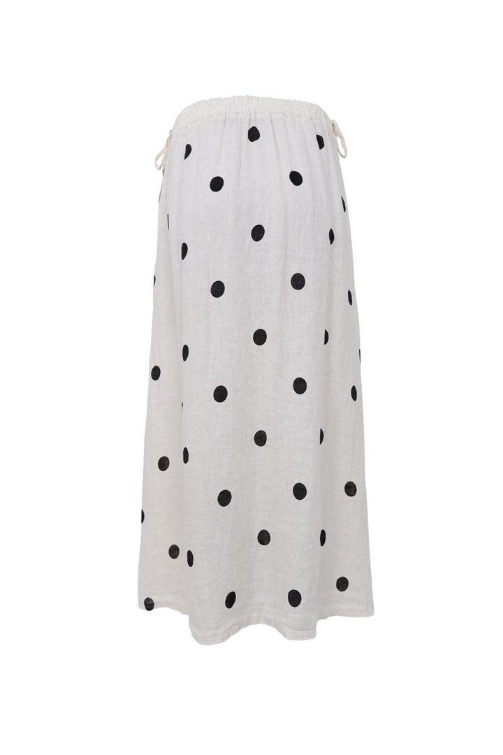 Black Colour - Bcmelina Linen Wrap Skirt 41103 - Dot