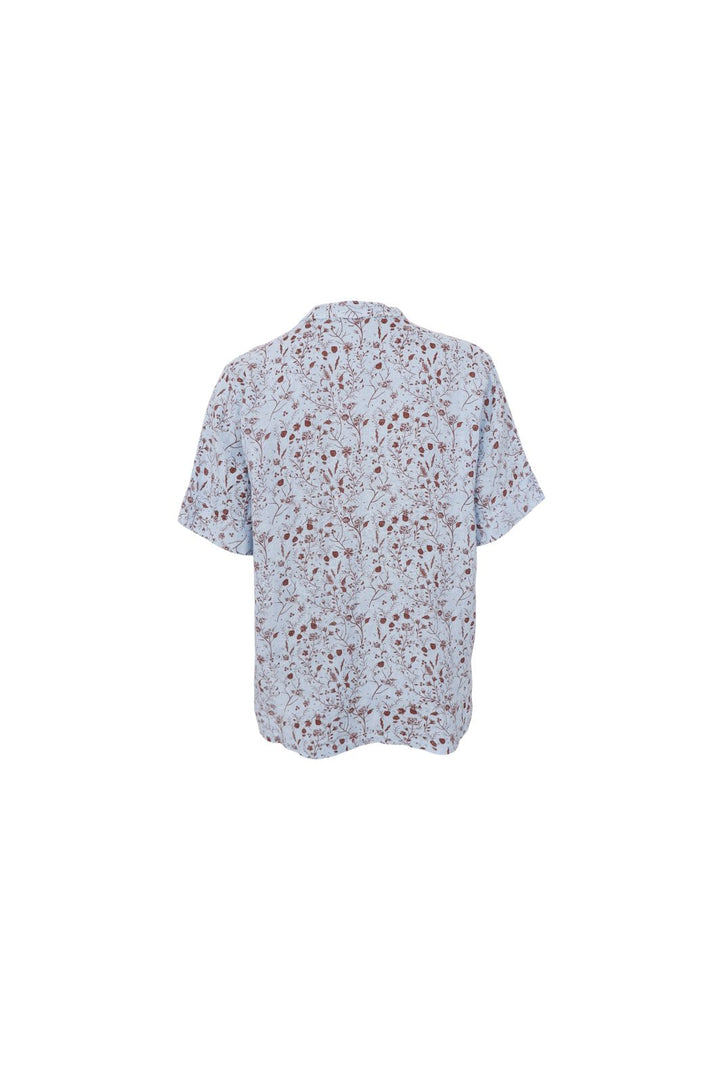 Black Colour - Bcmelina Ss Linen Blouse 40842 - Floral