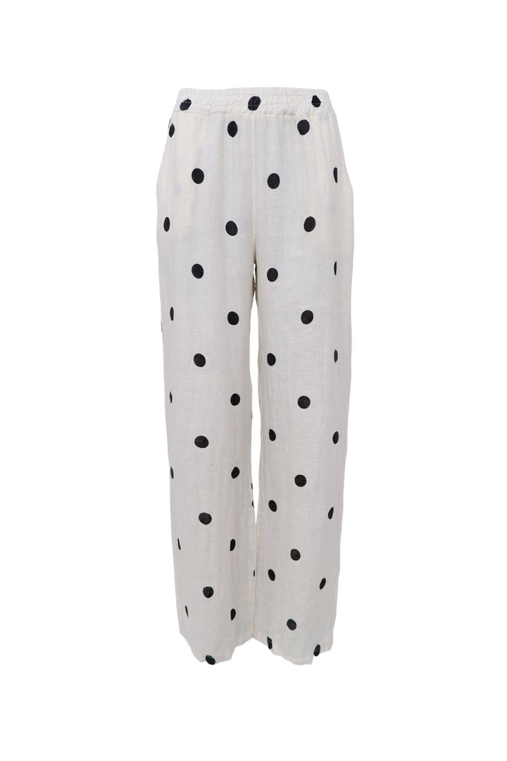 Black Colour - Bcmelina Wide Linen Pant 41114 - Dot