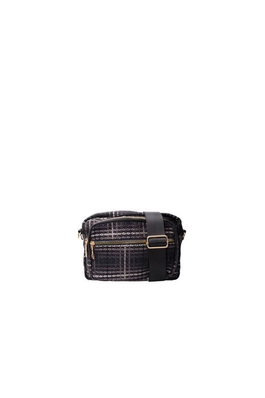 Black Colour - Bcvanda Check Crossover Bag 9386 - Black