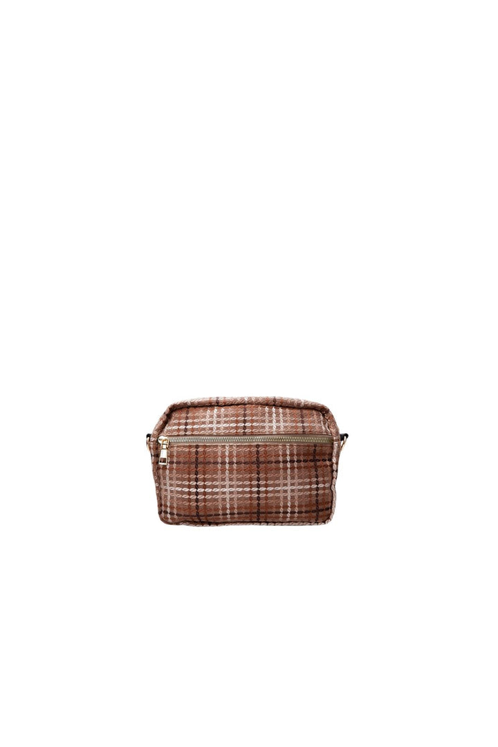 Black Colour - Bcvanda Check Crossover Bag 9386 - Espresso