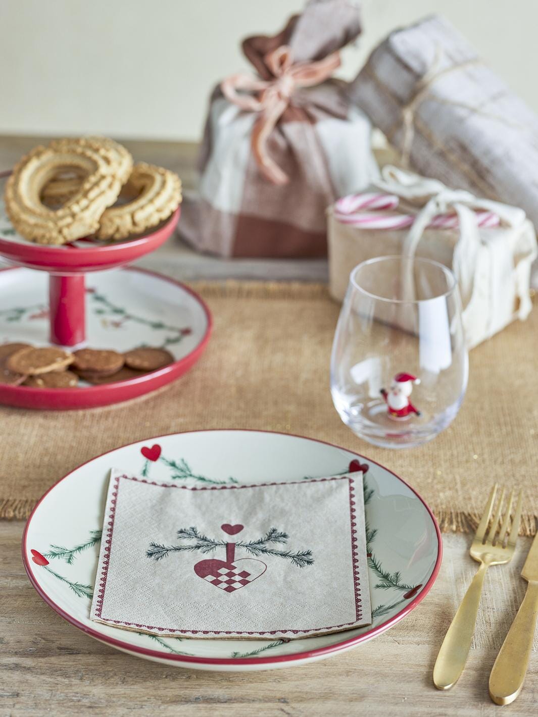 Bloomingville - Yule Serviet, Rød, FSC® Recycled, Papir 82062329 - Red
