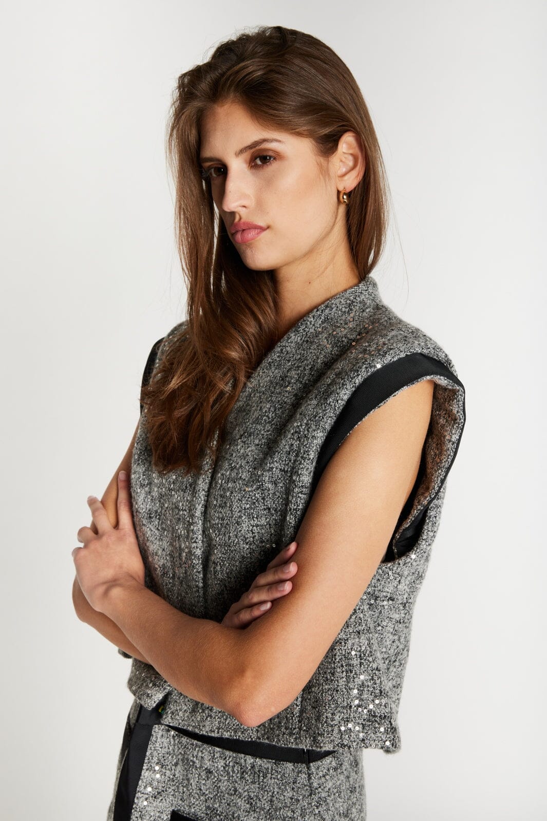 Bruuns Bazaar - Rhytisbbsila Vest BBW5143 - Grey Melange