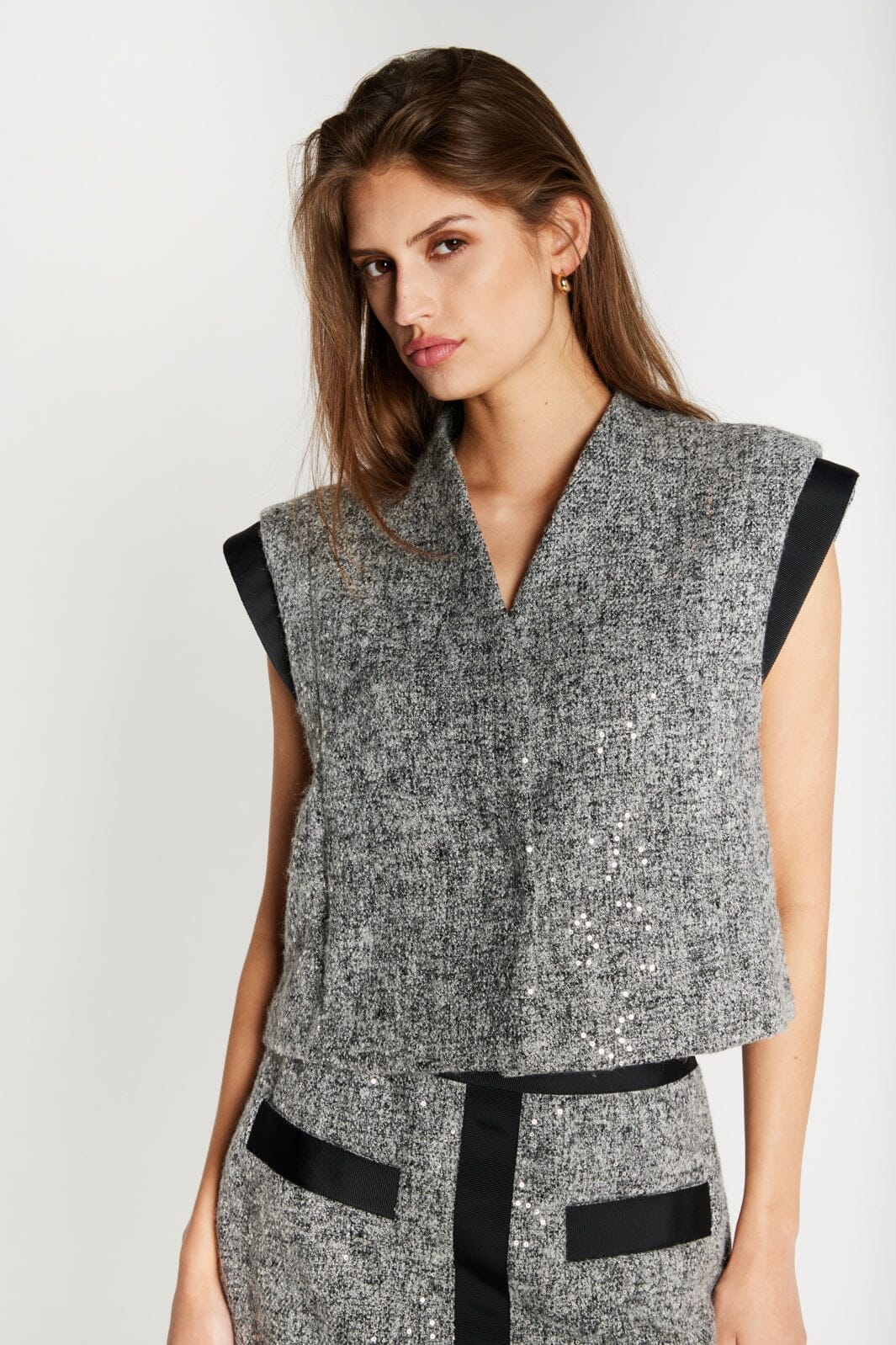 Bruuns Bazaar - Rhytisbbsila Vest BBW5143 - Grey Melange