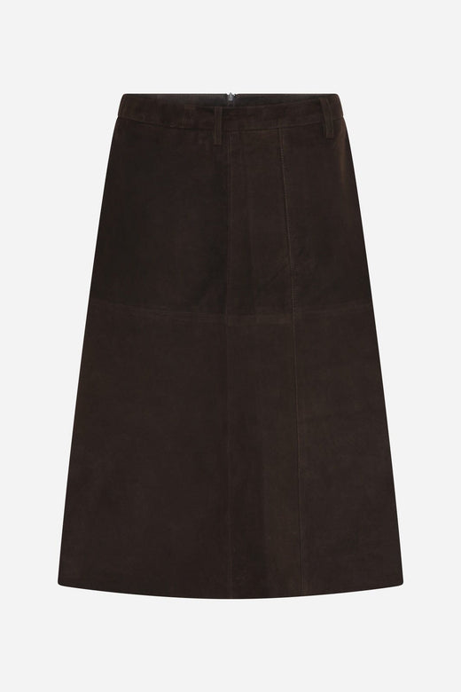 Bruuns Bazaar - Suedabbirene Suede Skirt BBW5098 - Dark Brown
