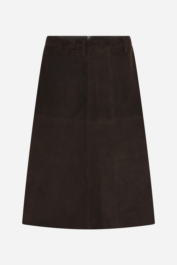Bruuns Bazaar - Suedabbirene Suede Skirt BBW5098 - Dark Brown