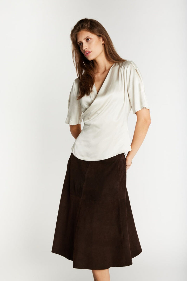 Bruuns Bazaar - Suedabbirene Suede Skirt BBW5098 - Dark Brown