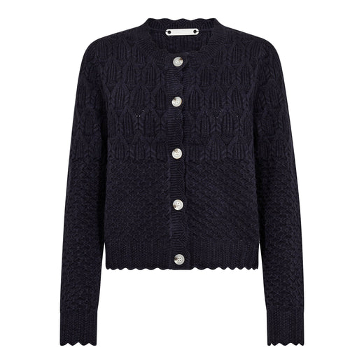 Co´Couture - 32130 Rowcc Pointelle Cardigan 500192 - 40007 - Navy Cardigans 