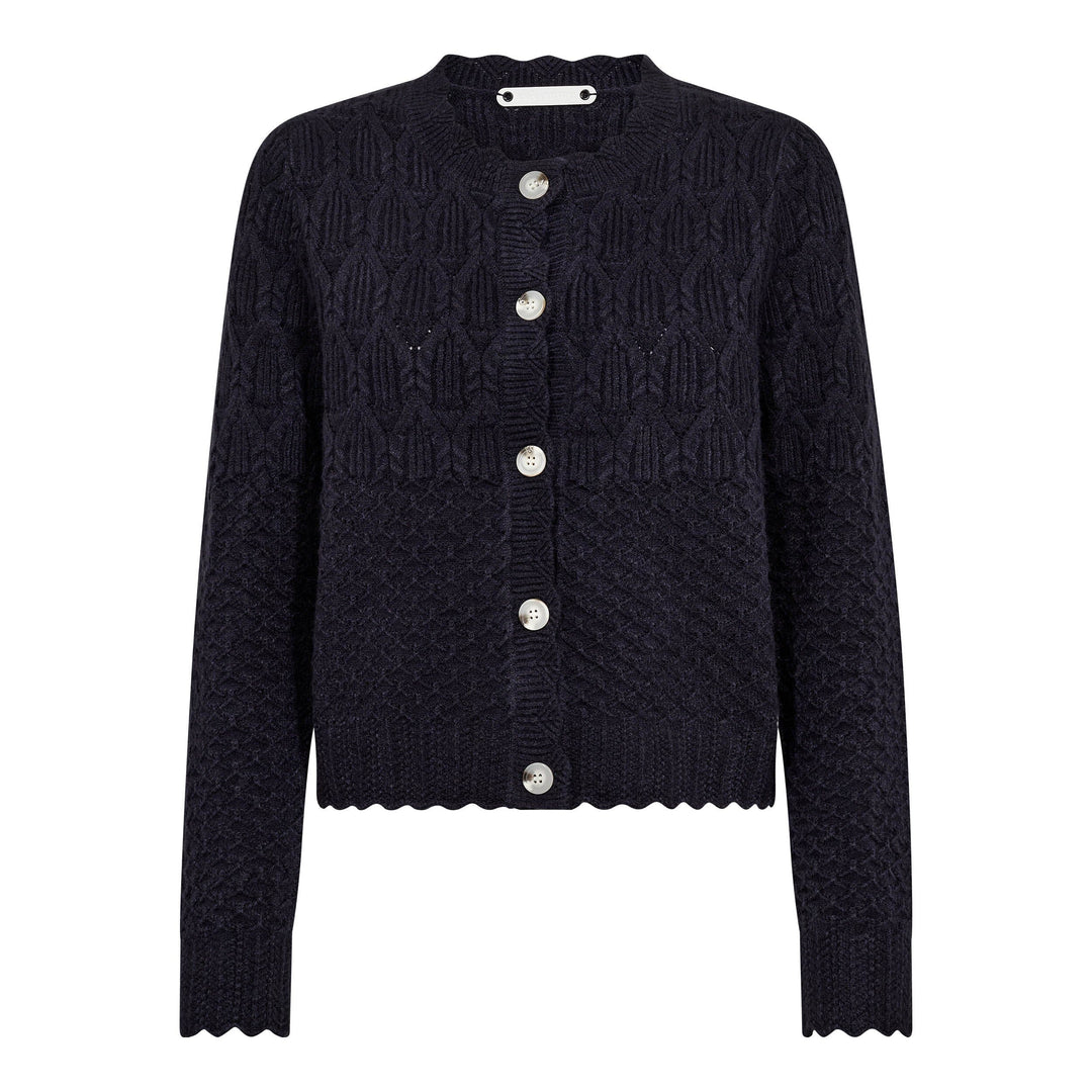 Co´Couture - 32130 Rowcc Pointelle Cardigan 500192 - 40007 - Navy Cardigans 